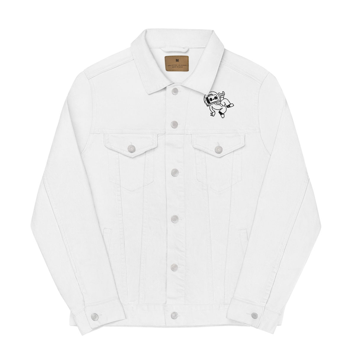Super Space Nation - Unisex White Denim Jacket