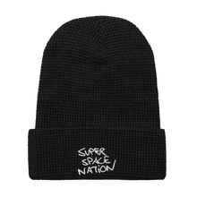 Load image into Gallery viewer, Super Space Nation - Embrodiered Black Waffle beanie