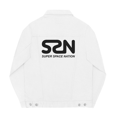 Super Space Nation - Unisex White Denim Jacket