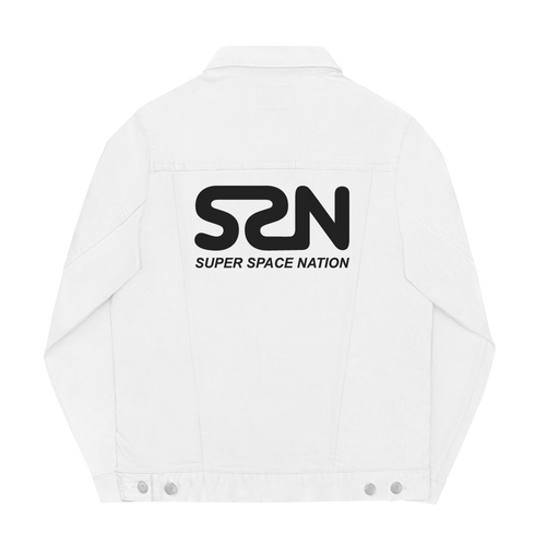 Super Space Nation - Unisex White Denim Jacket