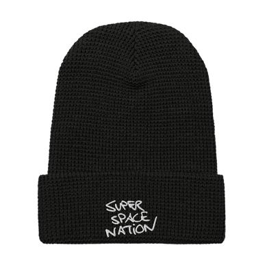 Super Space Nation - Embrodiered Black Waffle beanie